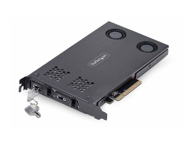 Elara StarTech.com Dual-Bay M.2 NVMe SSD Removable Mobile Rack For PCIe X8 Slot