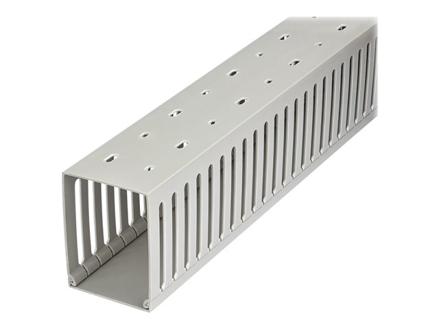 Elara StarTech.com Open Slot Cable Management Raceway With Cover 3"(75mm)W X 3-7/8"(10cm)H 6.5ft(2m) Length 1/4"(8mm) Slots PVC Network Cord Hider/Wall