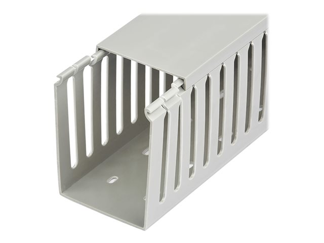 Elara StarTech.com Open Slot Cable Management Raceway With Cover 3"(75mm)W X 3-7/8"(10cm)H 6.5ft(2m) Length 1/4"(8mm) Slots PVC Network Cord Hider/Wall