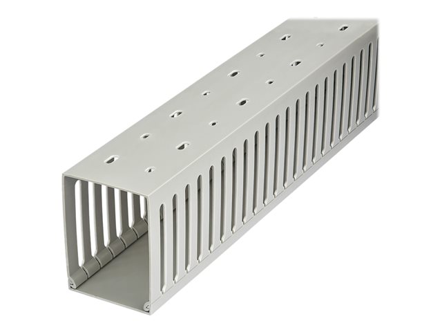 Elara StarTech.com Open Slot Cable Management Raceway With Cover 3"(75mm)W X 3-7/8"(10cm)H 6.5ft(2m) Length 1/4"(8mm) Slots PVC Network Cord Hider/Wall