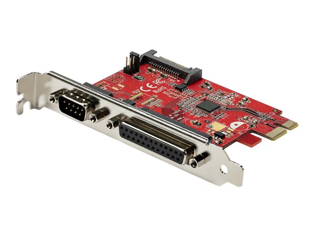 elara StarTech.com PCIe Card with Serial and Parallel Port PCI Express Combo Adapter Card with 1x DB25 Parallel Port & 1x RS232 DB9 Serial Port Expansion/
