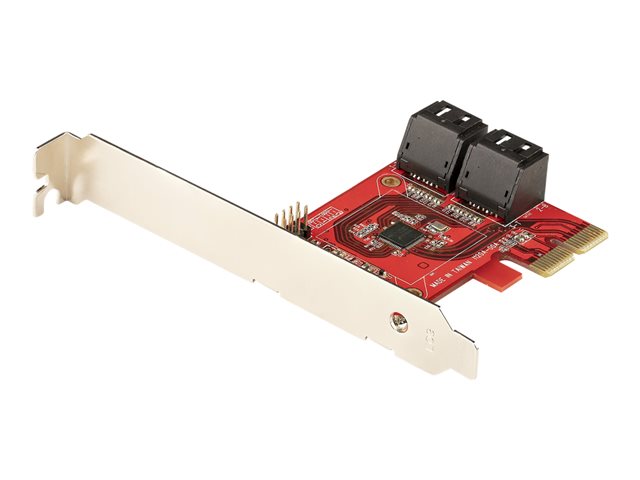 Elara StarTech.com SATA PCIe Card 4 Port PCIe SATA Expansion Card 6Gbps SATA Card Low/Full Profile SATA Stacked Connectors ASM1164 Non-Raid SATA Contro