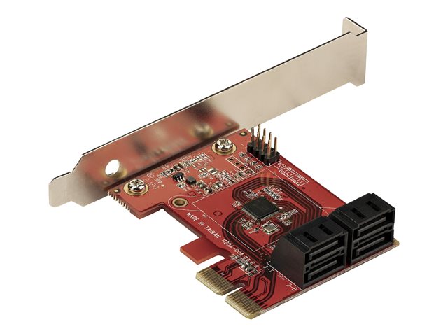 elara StarTech.com SATA PCIe Card 4 Port PCIe SATA Expansion card 6Gbps SATA Card Low/Full Profile SATA Stacked Connectors ASM1164 Non-Raid SATA Contro