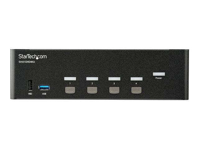 Elara StarTech.com StarTech.com 4-Port Dual Monitor HDMI KVM Switch With Audio & USB 3.0 Hub