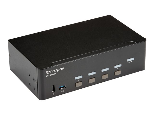 Elara StarTech.com StarTech.com 4-Port Dual Monitor HDMI KVM Switch With Audio & USB 3.0 Hub