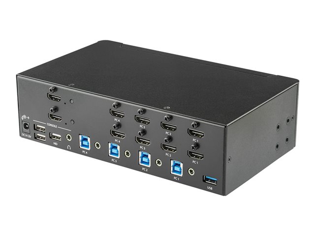 elara StarTech.com StarTech.com 4-Port Dual Monitor HDMI KVM Switch with Audio & USB 3.0 hub