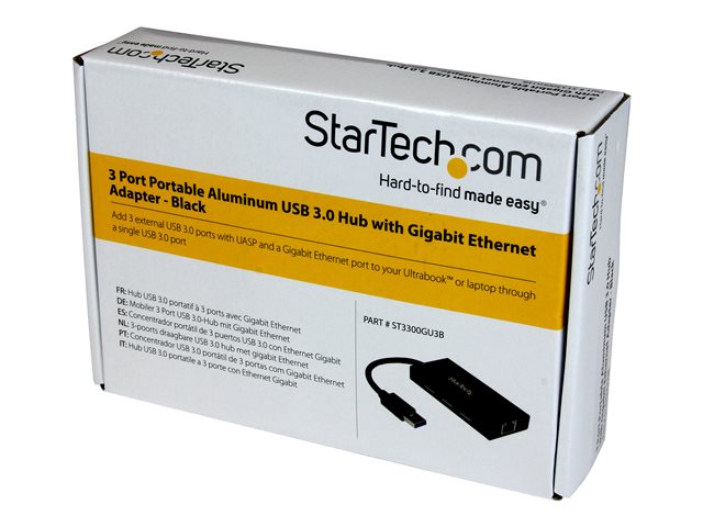 Elara StarTech.com USB 3.0 Hub With Gigabit Ethernet Adapter