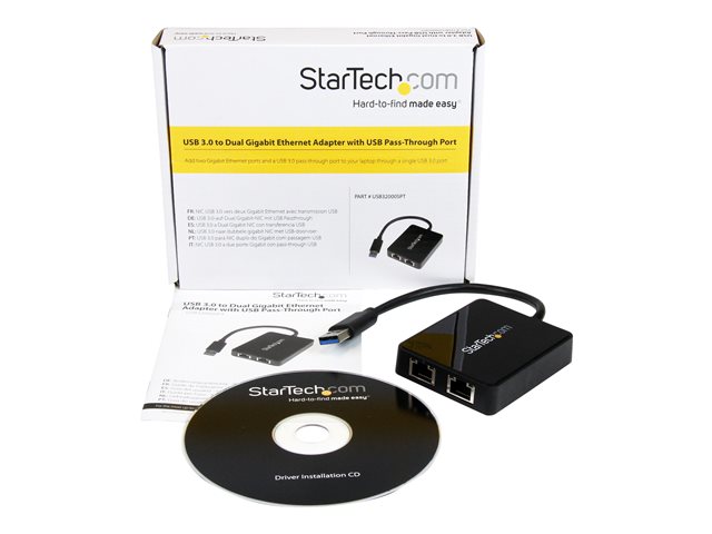 Elara StarTech.com USB 3.0 To Dual Port Gigabit Ethernet Adapter W/ USB Port