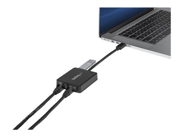 elara StarTech.com USB 3.0 to Dual Port Gigabit Ethernet Adapter w/ USB Port