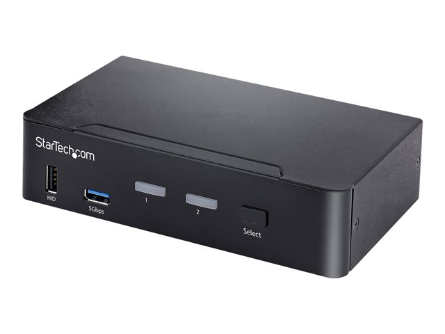 elara StarTech.com USB C KVM Switch 2 Port DisplayPort KVM w/ 4K 60Hz UHD HDR Video 3.5mm Audio USB Type C KVM Switch 4x USB HID and 2x USB A 3.2 Gen 1