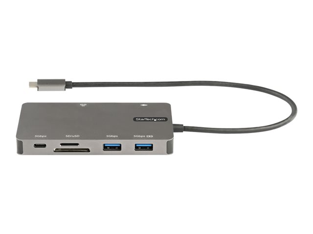Elara StarTech.com USB C Multiport Adapter HDMI 4K 30Hz Or VGA Travel Dock 5Gbps USB 3.0 Hub (USB A / USB C Ports) 100W Power Delivery SD/MicroSD Slot