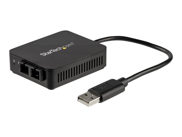 elara StarTech.com USB to Fiber Optic Converter 100Mbps USB 2.0 to Fiber Network Adapter 100BASE-FX SC Female Duplex Multimode Fiber/MMF Compatible 2Km